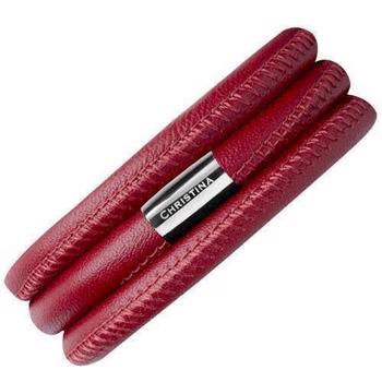 Rødt læder armbånd fra Christina Design London, 70 cm